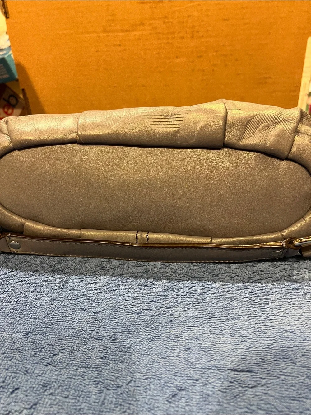 Coach Gray Braided Leather Satchel with Signature Pattern
